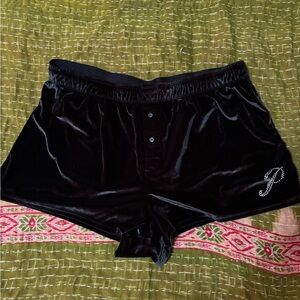 PINK Victoria's Secret Black Velvet Athletic Shorts